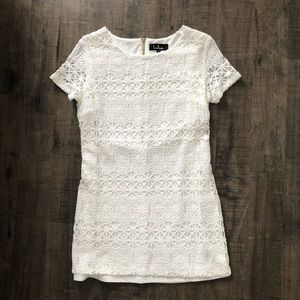 Lulus White Lace Shift Dress